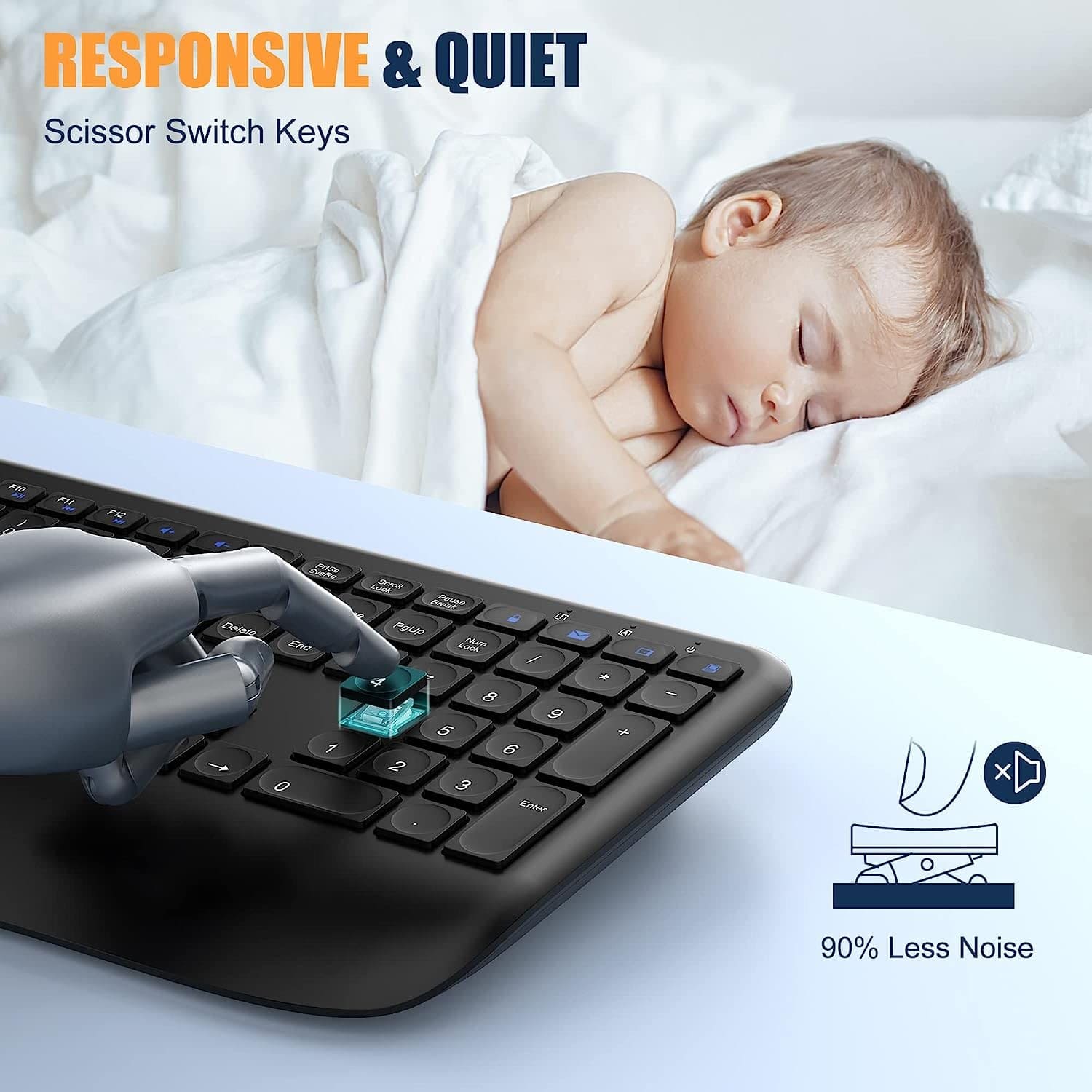 Ergonomic Wireless Computer Keyboard