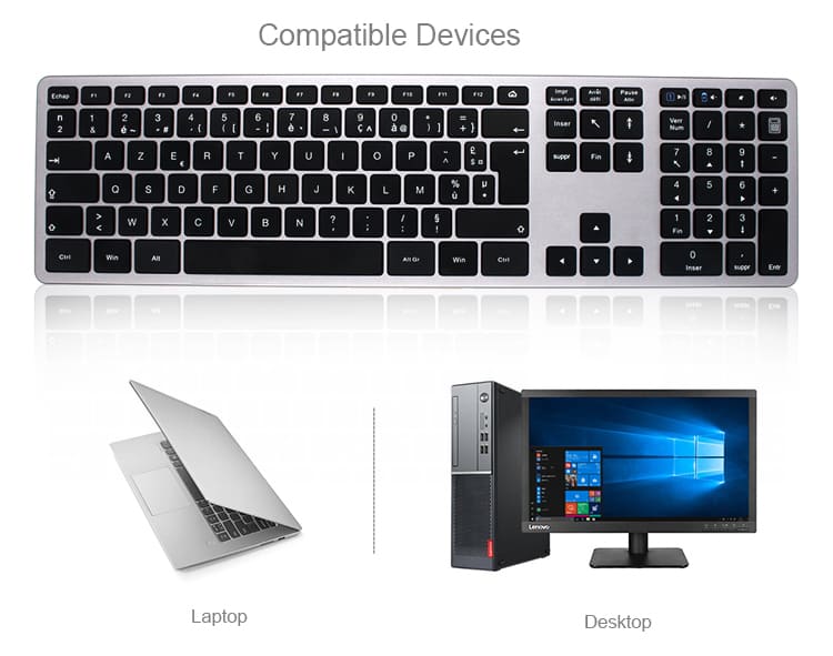 ABS Full Size Bluetooth Keyboard Apple Style