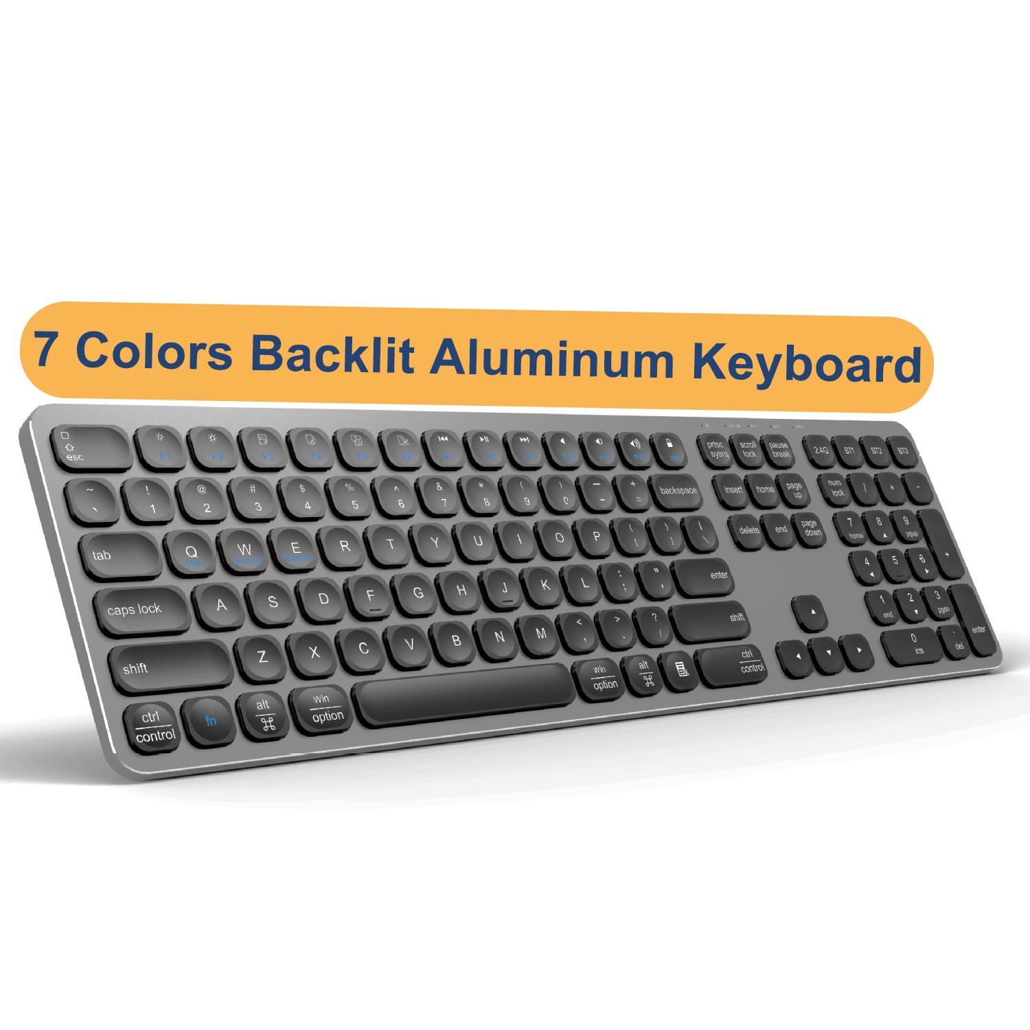 Multi-Device Office RGB Backlit Aluminium Keyboard