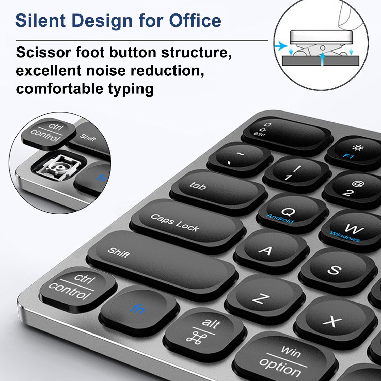 Multi-Device Office RGB Backlit Aluminium Keyboard