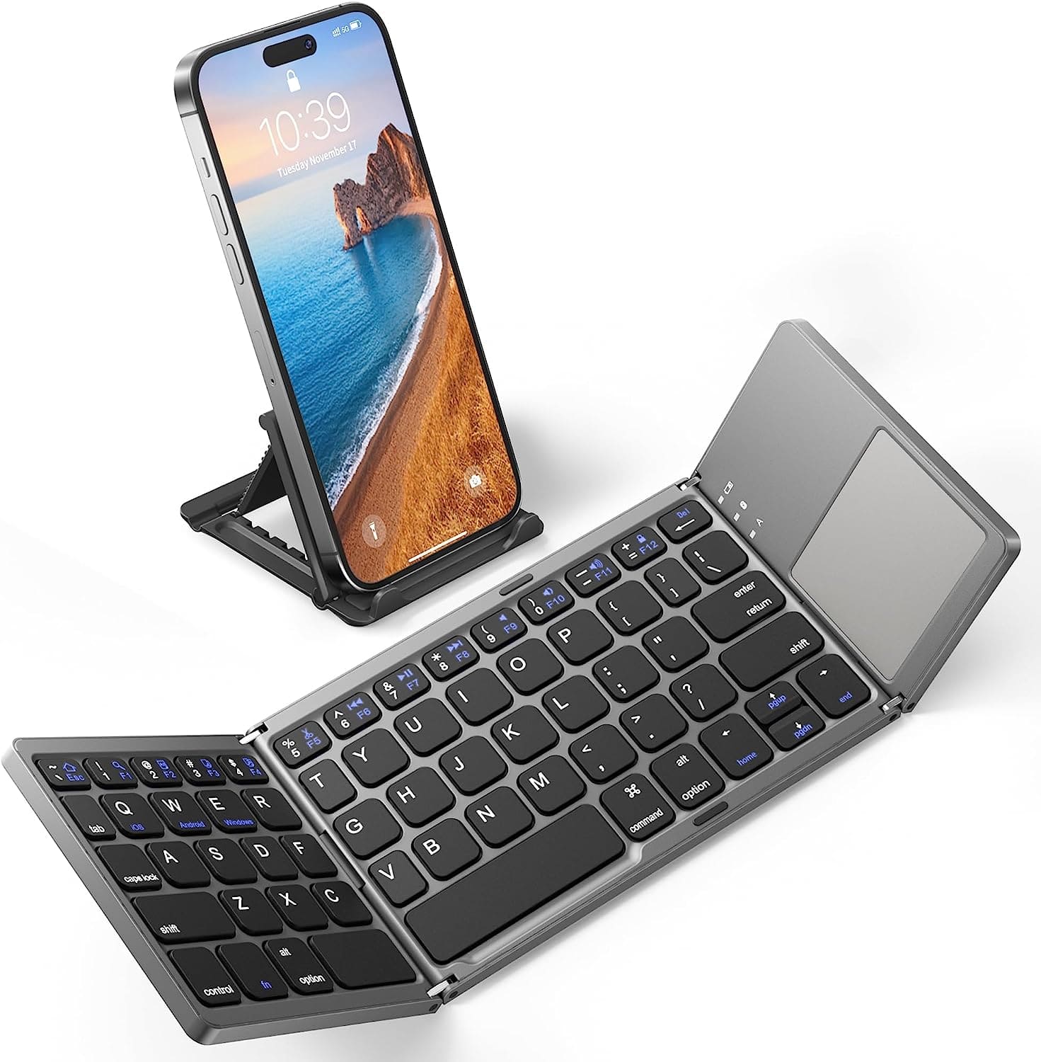 64 Keys Bluetooth Foldble Touchpad Keyboard