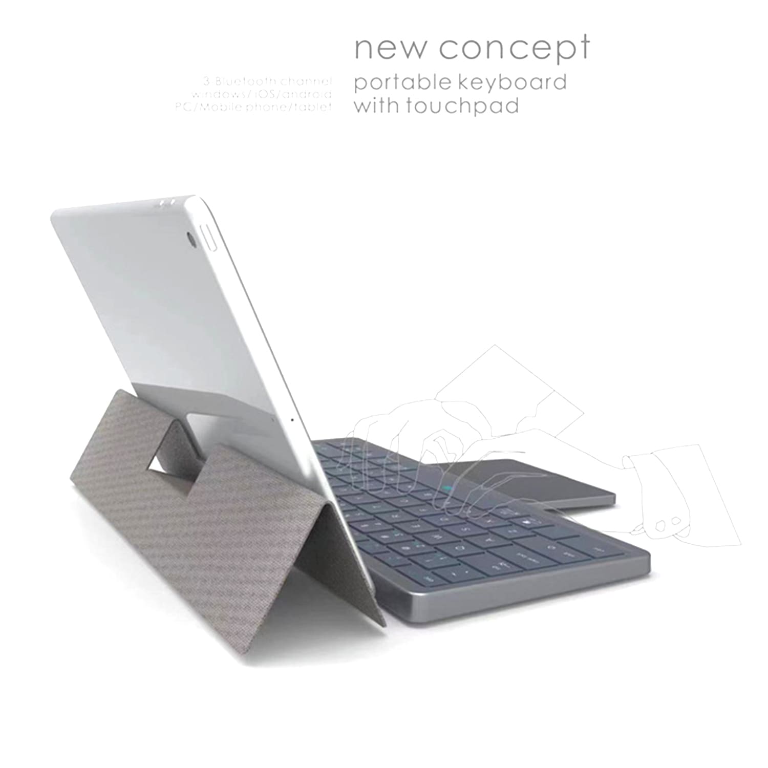 Touchpad Bluetooth Keyboard with PU Case