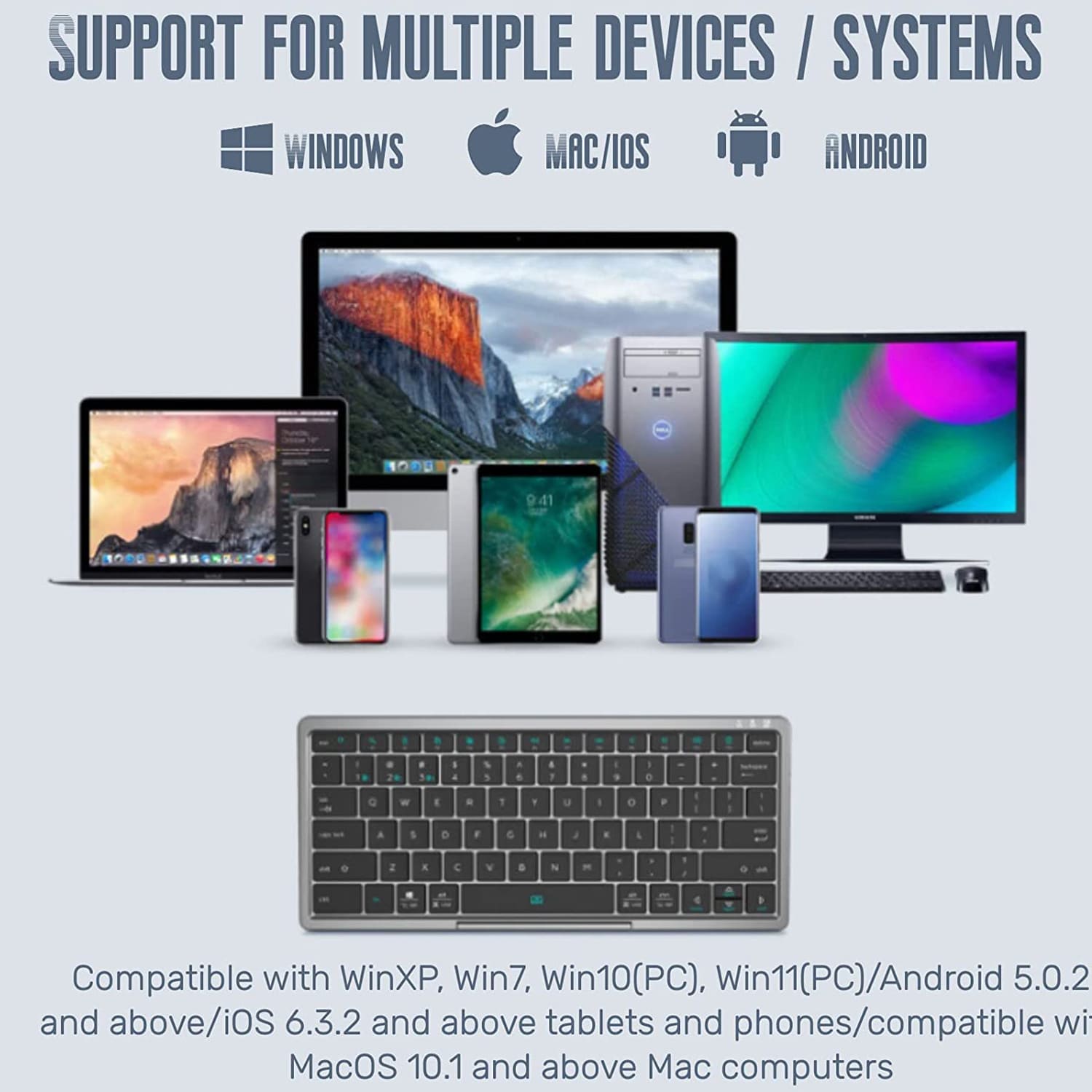 Touchpad Bluetooth Keyboard with PU Case