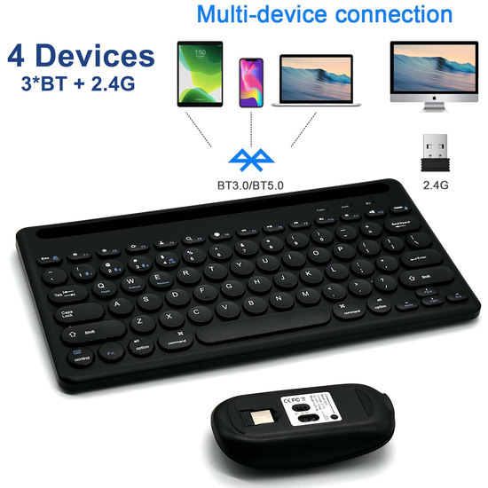 Wireless Multi Bluetooths Keyboard and Mouse Combo