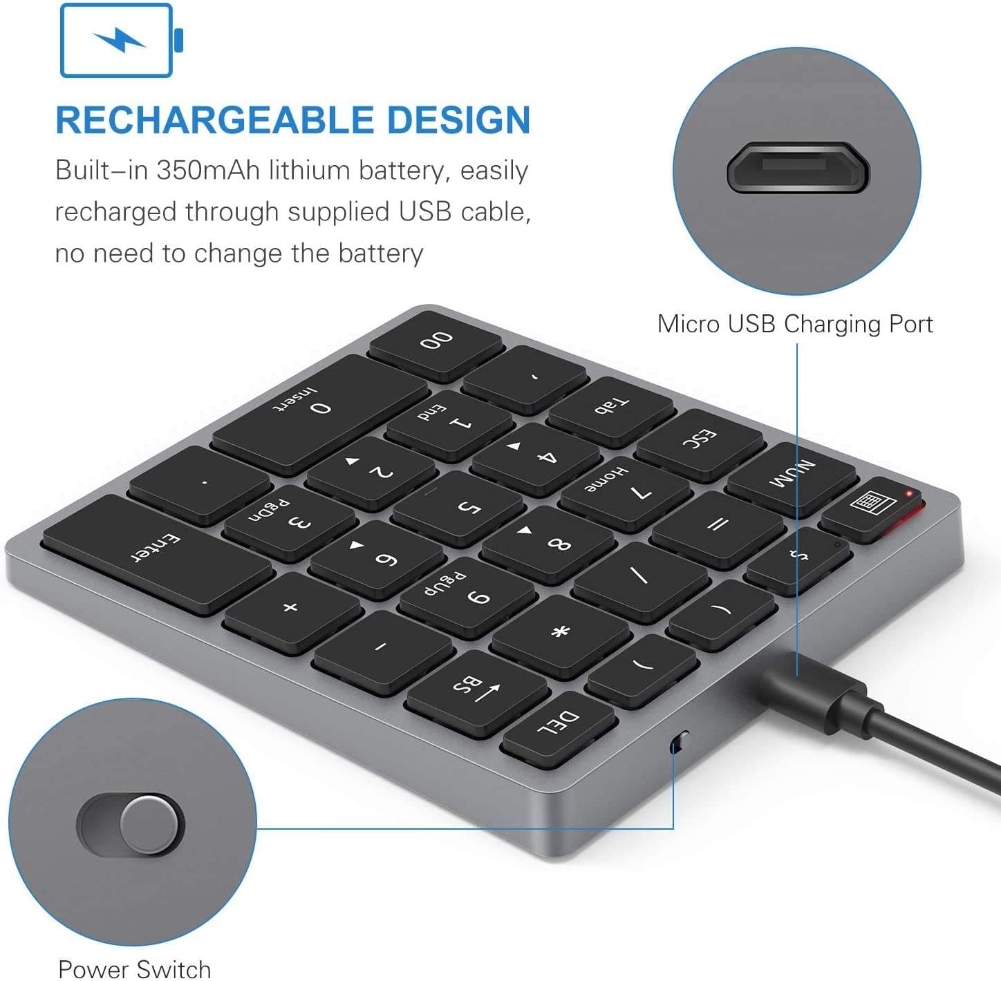 Bluetooth/2.4G numeric keyboard