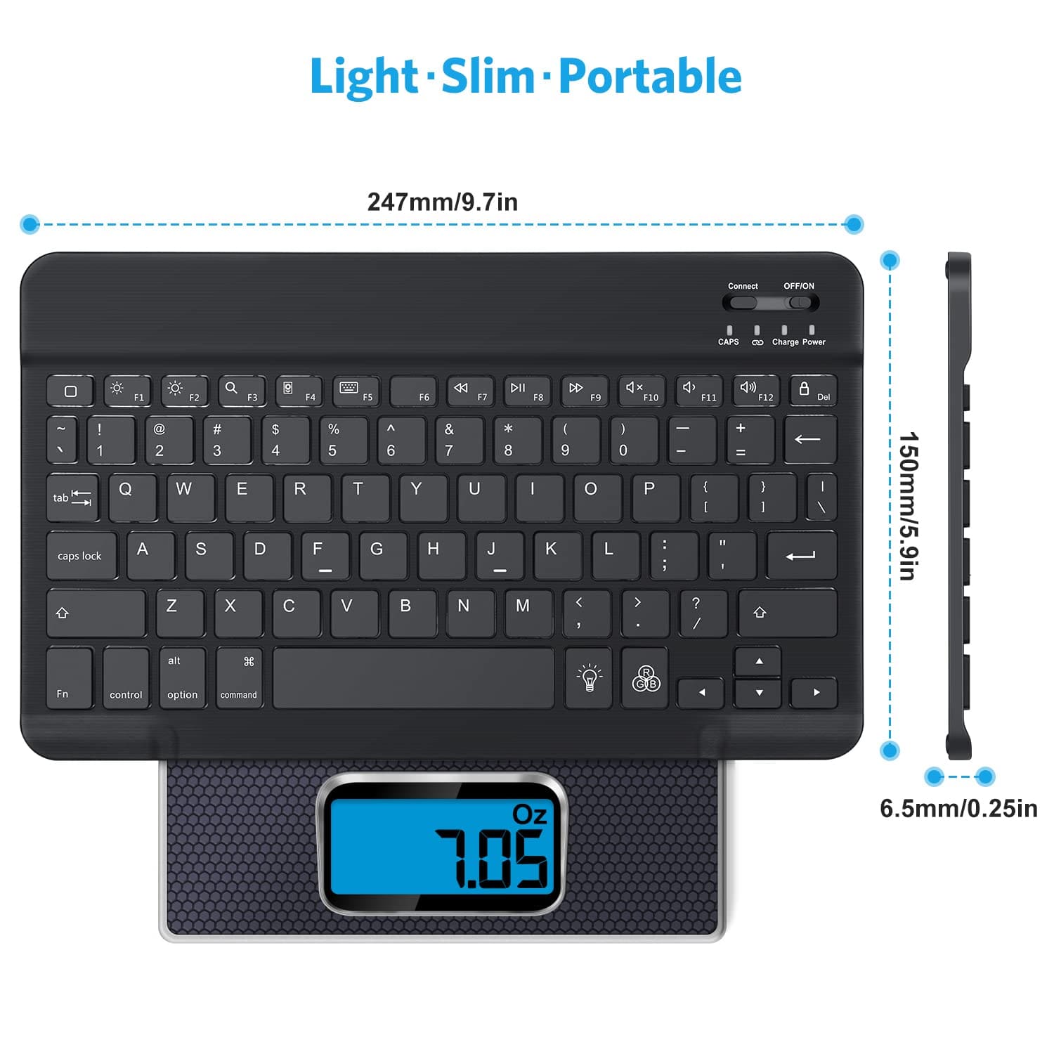 Slim Backlit Bluetooth Keybaord for Tablet