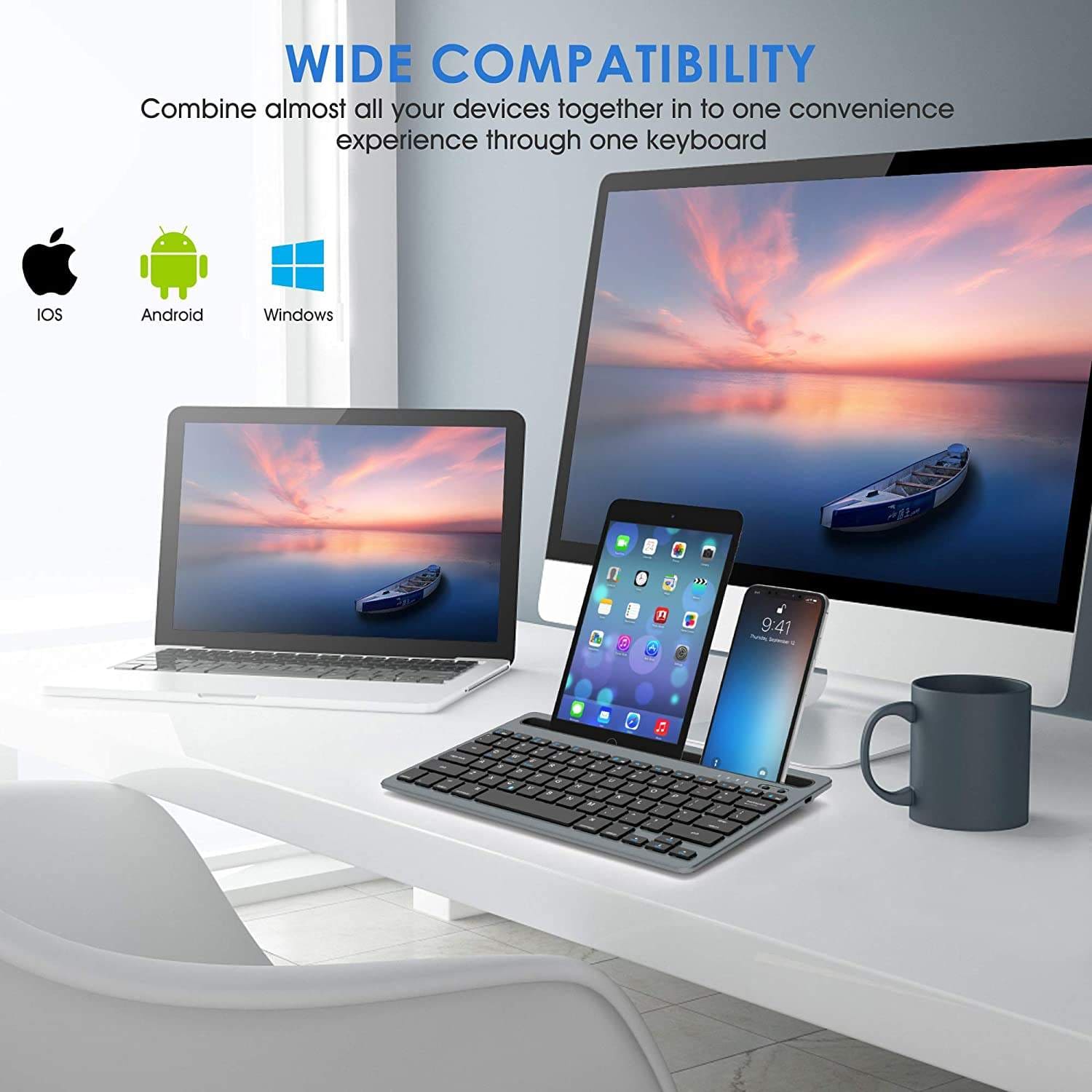 Dual Mode Bluetooth Keyboard with Slot