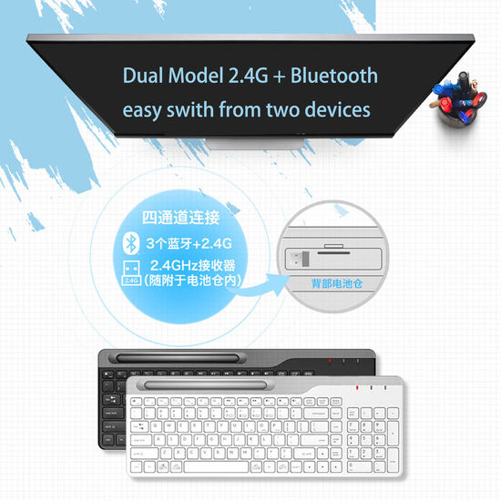 Rechargeable Small Wireless Keyboard Bluetooth