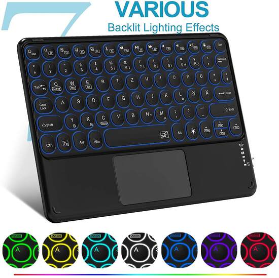 Wireless Backlit Bluetooth Keyboard with Touchpad